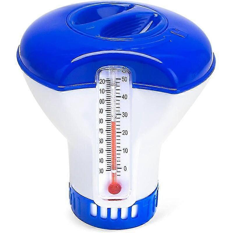 Floating Chlorine Dispenser, Automatic Chlorine Doser, Floating Spa Doser, Chlorine Diffuser, Swimming Pool Chemical Dispenser (with Thermometer)