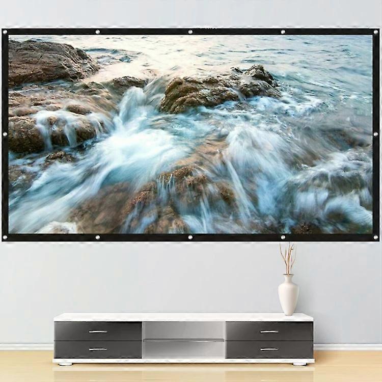 Folding Metal HD Projection Curtain-60" 16:9 with Black Border