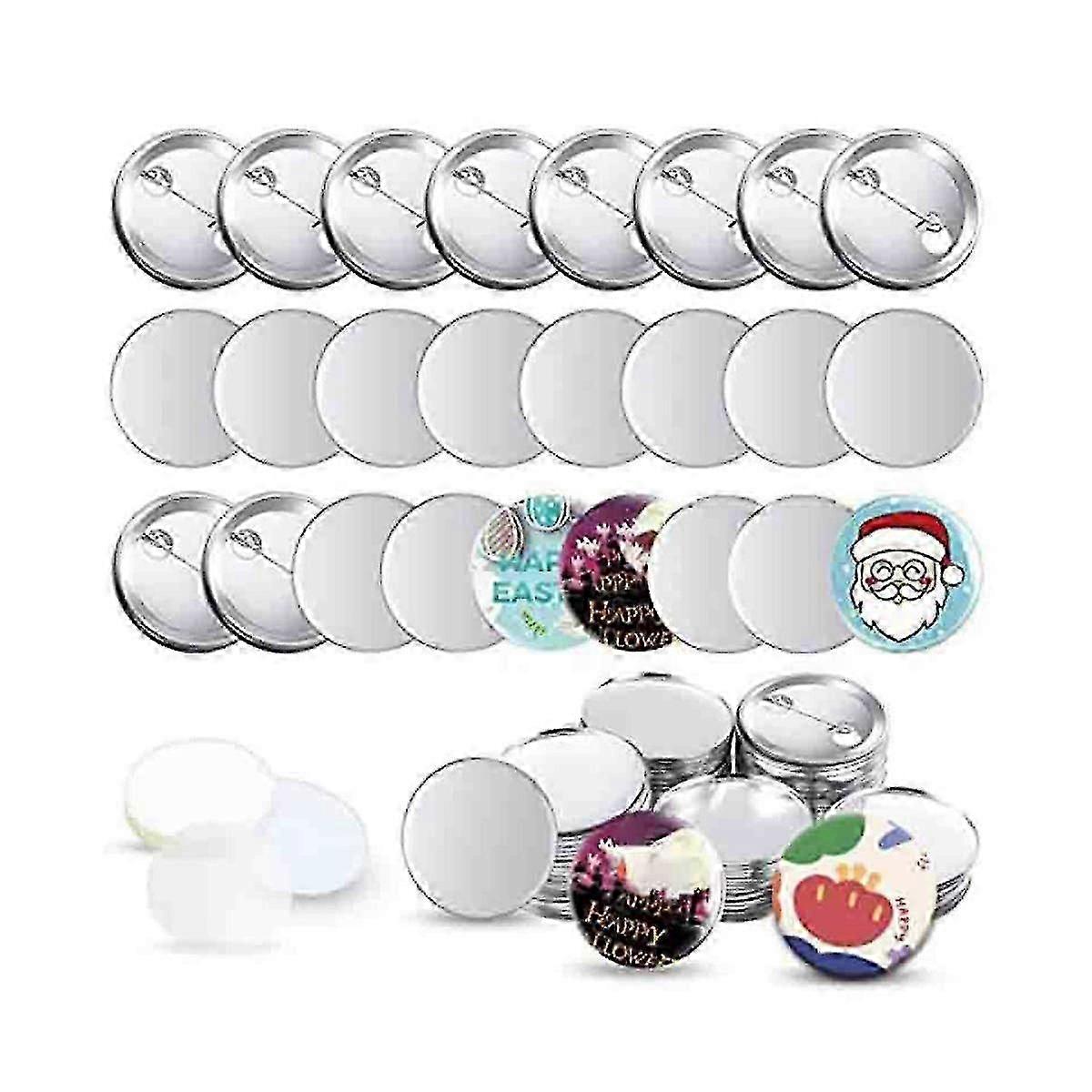 100 sett Blank knapp Making Rekvisita For Button Maker Machine Round Badge Pin Button Deler, 58mm / 2