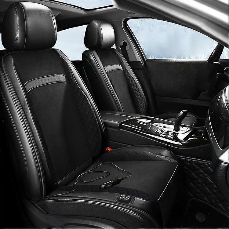 2 pezzi / set 12V / 24V Cuscino per seggiolino auto con riscaldamento elettrico per auto con schienale per riscaldamento universale invernale per sedile del veicolo