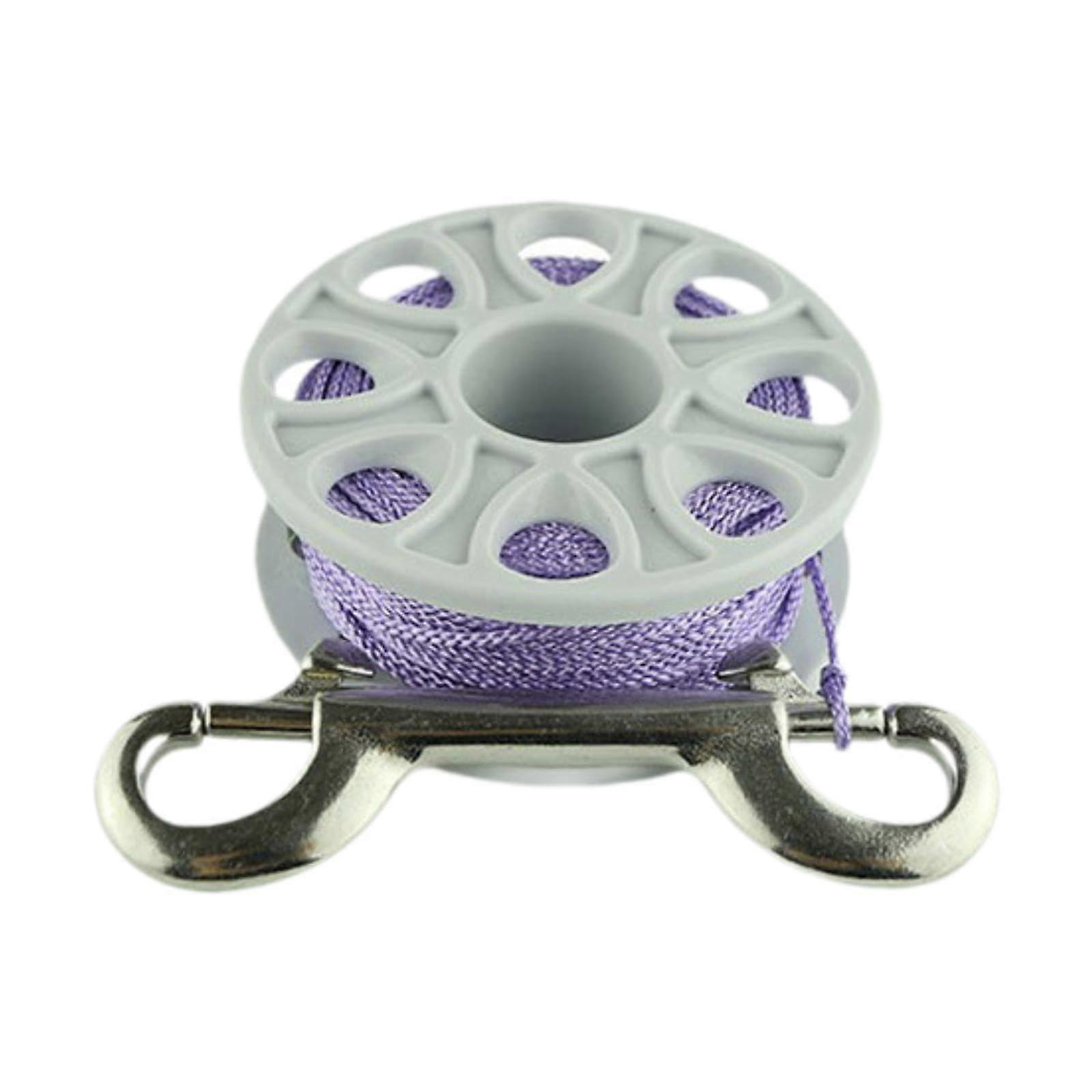 Finger Spool 98ft Compact Dive Reel With Double Ended Clip Scuba Spool For Spearfishing Wreck Technical Diving Violet