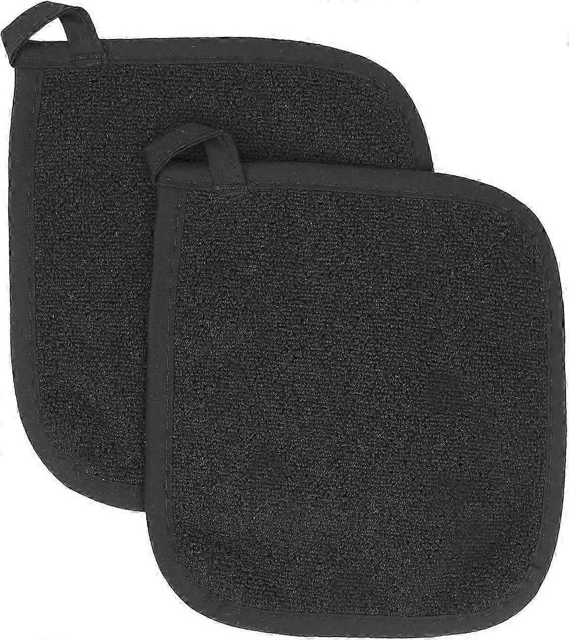 Cotton Terry Cloth Pot Holder Set, Kitchen Hot Pad, 2-Pack