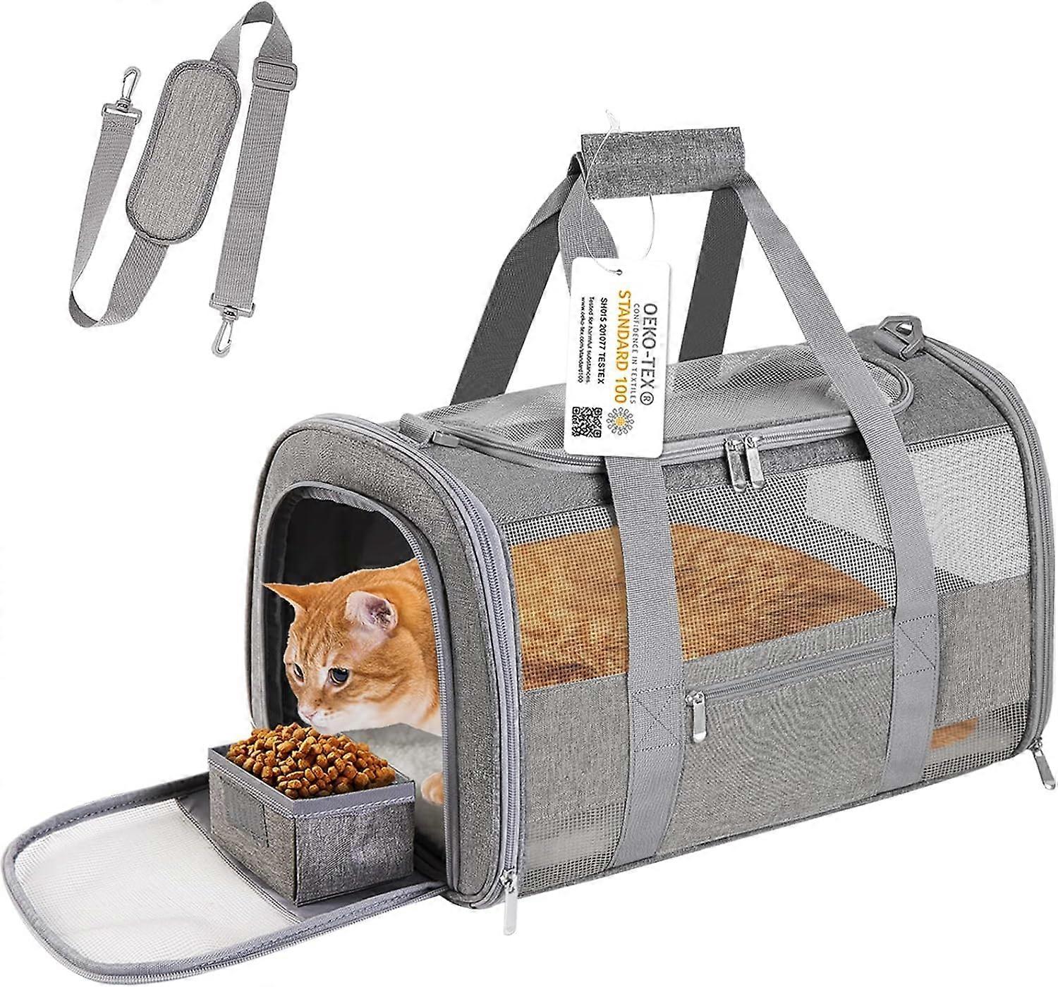 Cat Carrier for Small Dogs and Cats Under 15 LBS, TSA Airline Approved, Soft-Sided, Travel Bag with Mesh Windows