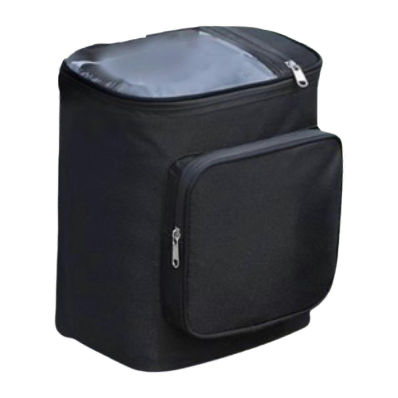 Scooter Front Storage Bag 17L Handlebar Organizer for Mopeds, Clear Pouch, Black Cycling Accessory