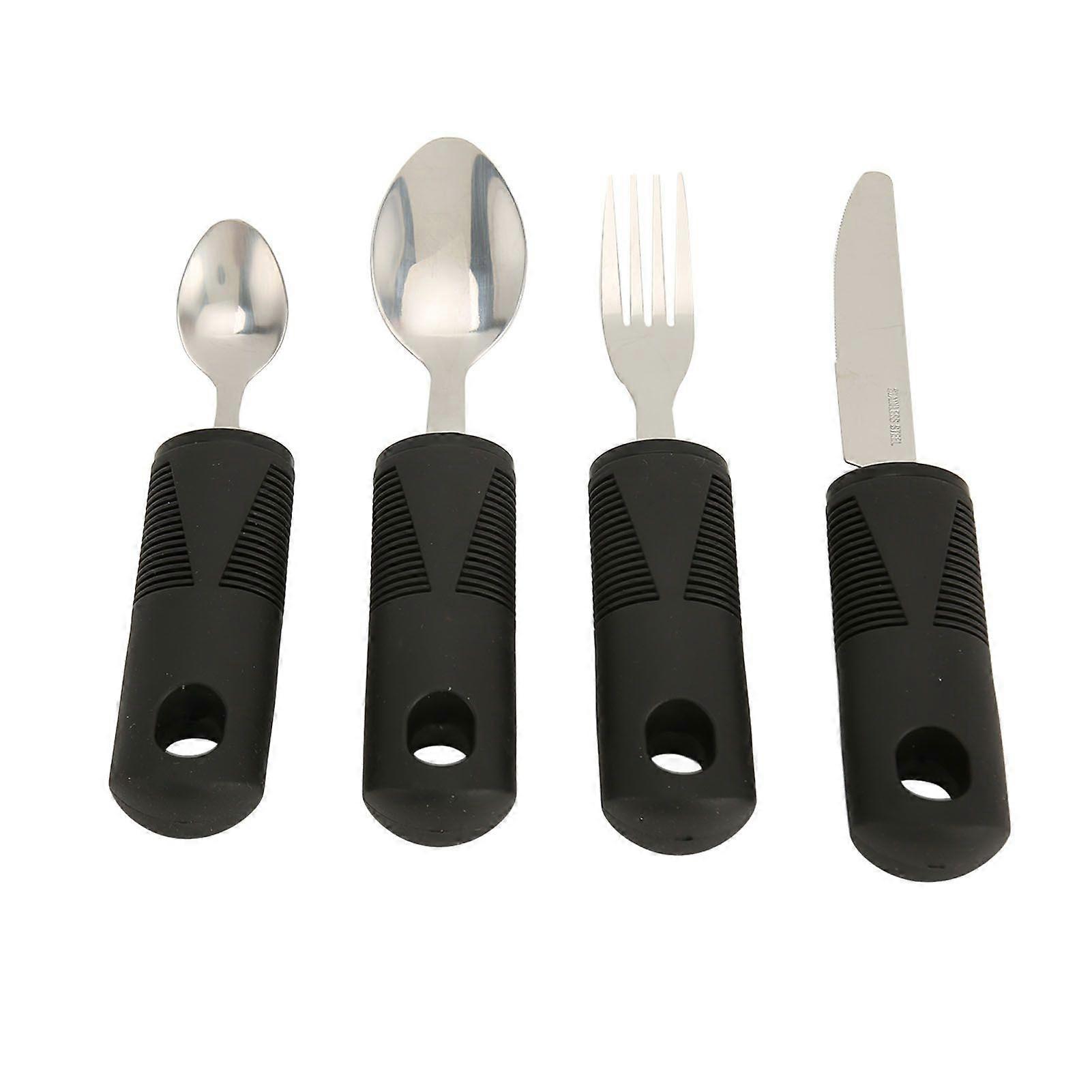 4pcs Adaptive Utensils Slip-Resistant Weighted Spoons Fork and Knife