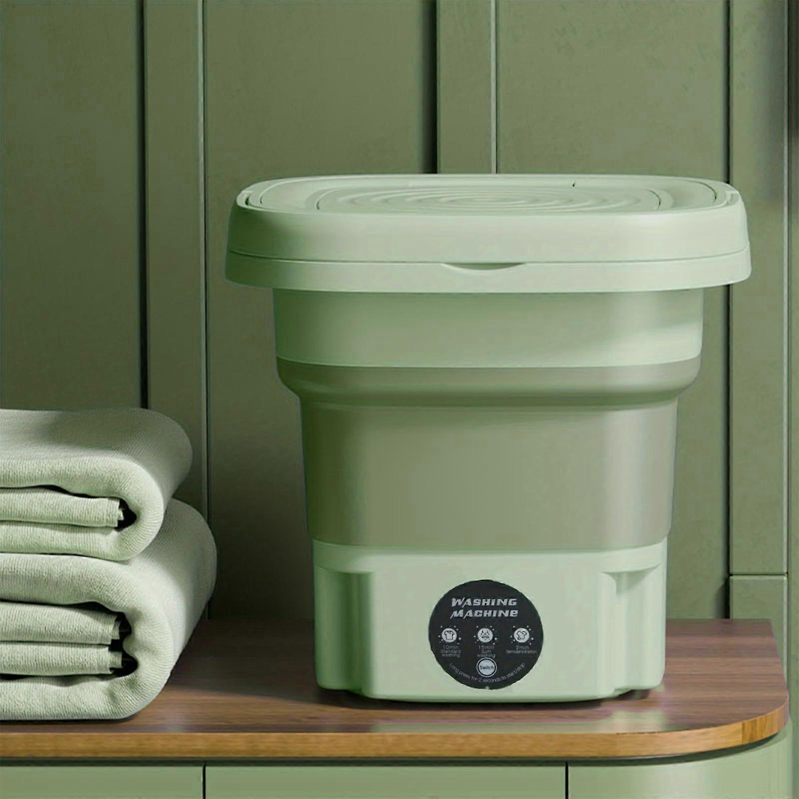 Portable Washing Machine for Camping and RV Use - Compact Green Laundry Solution for Underwear, Bras, and Travel Gear