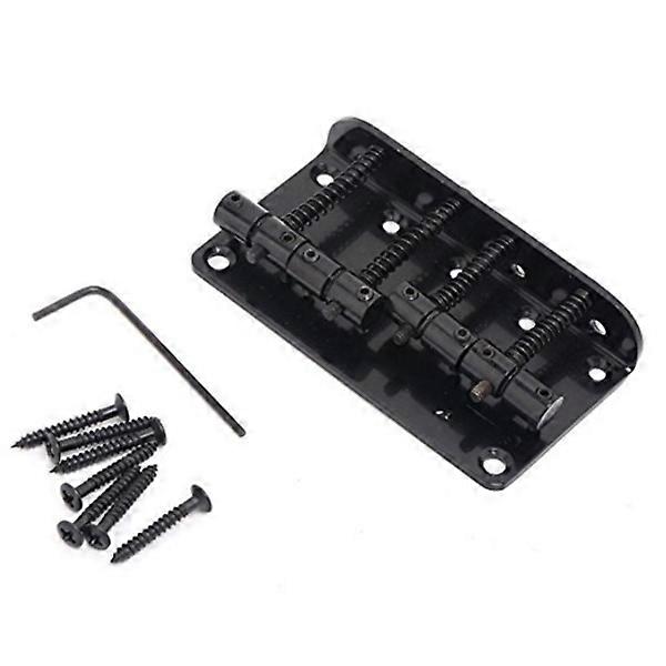 4 String Vintage Style Bass Hardtail Bridge,Black