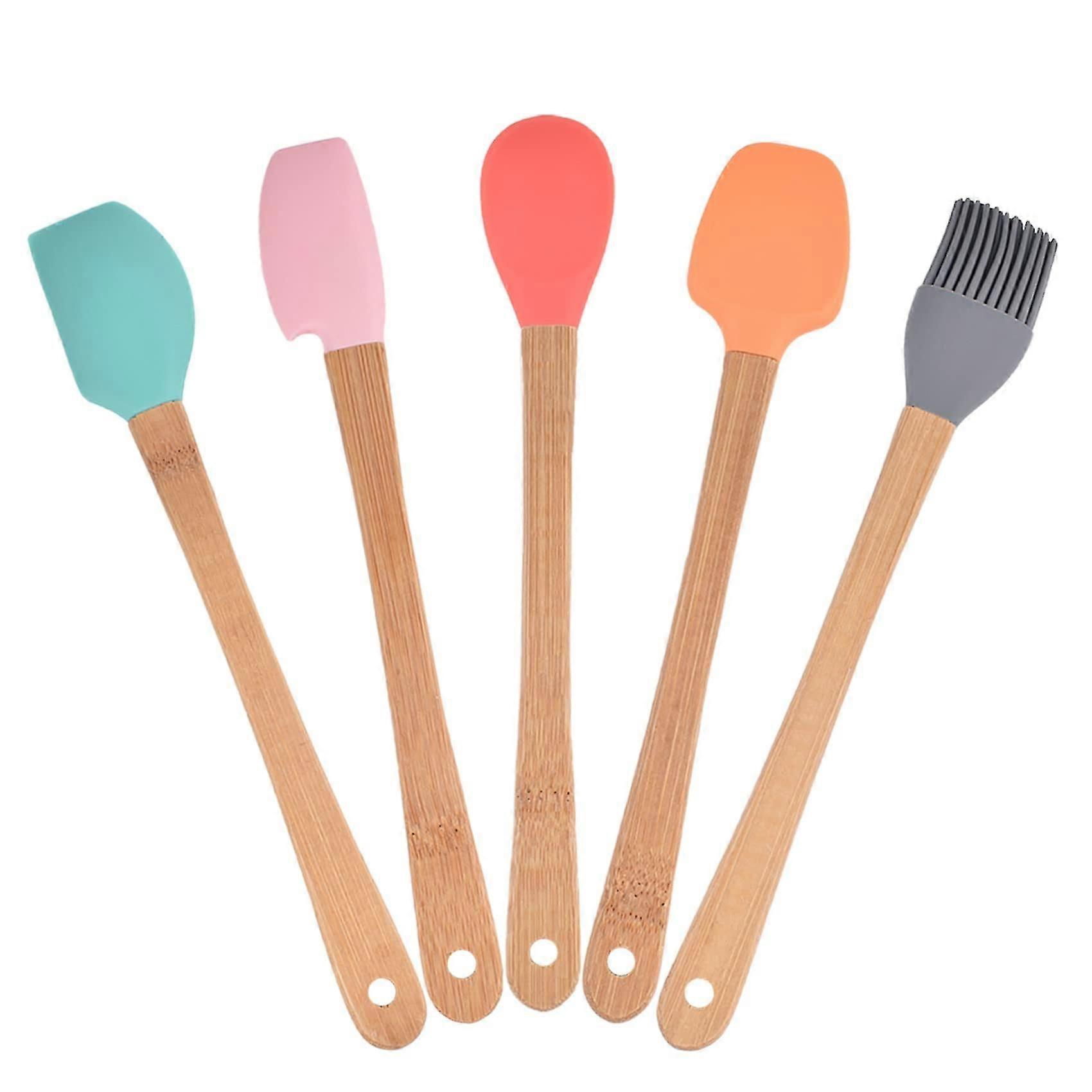Silicone Kitchen Utensils With Silicone Spatula,cooking Spoon,brush,kitchen Utensils Set Utensil Set With Silicone Scraper Mini Spatula For Mixing Coo
