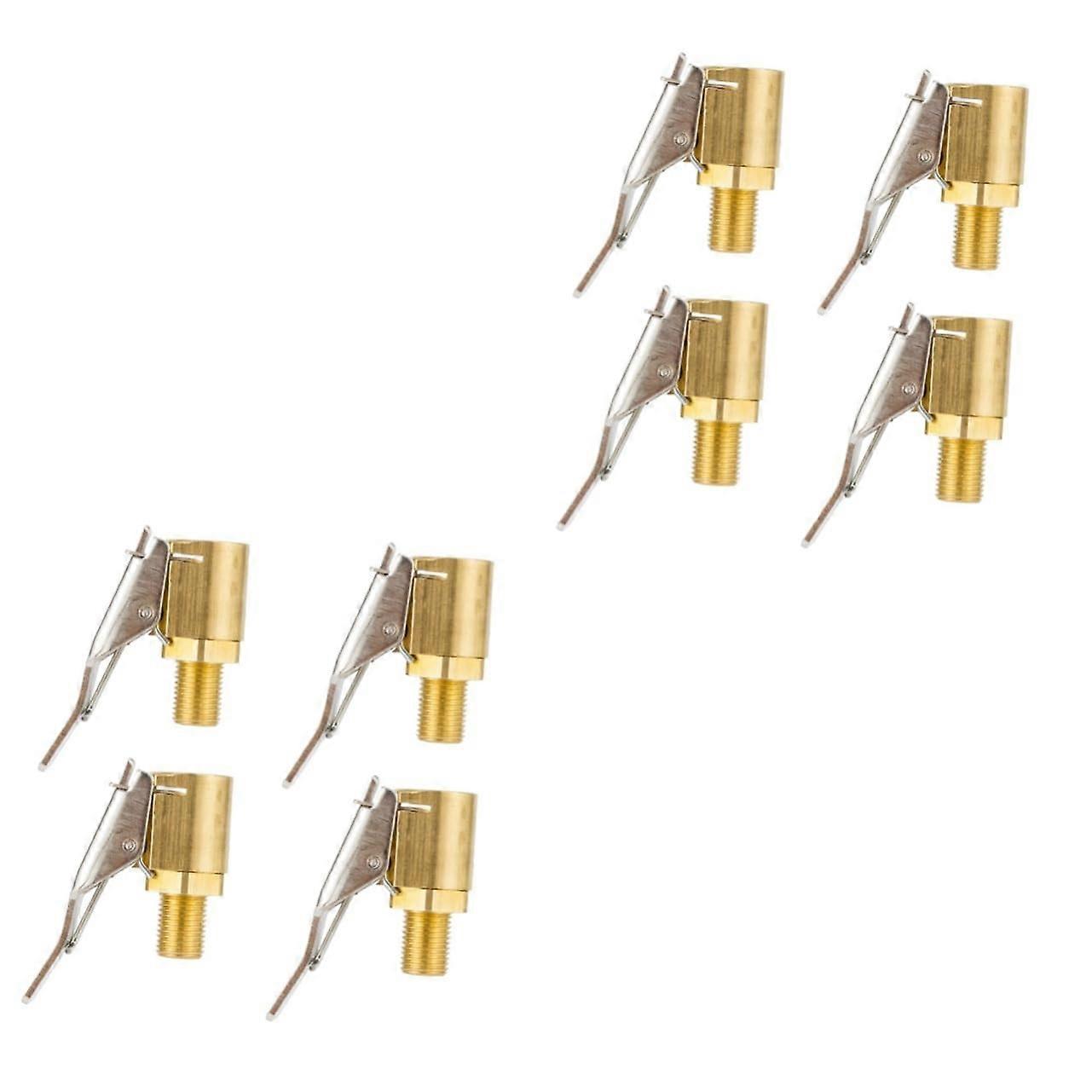 2sets Pure Brass Tire Valve Air Chuck Tire Inflator on Clamp for Car Truck 4pcs2