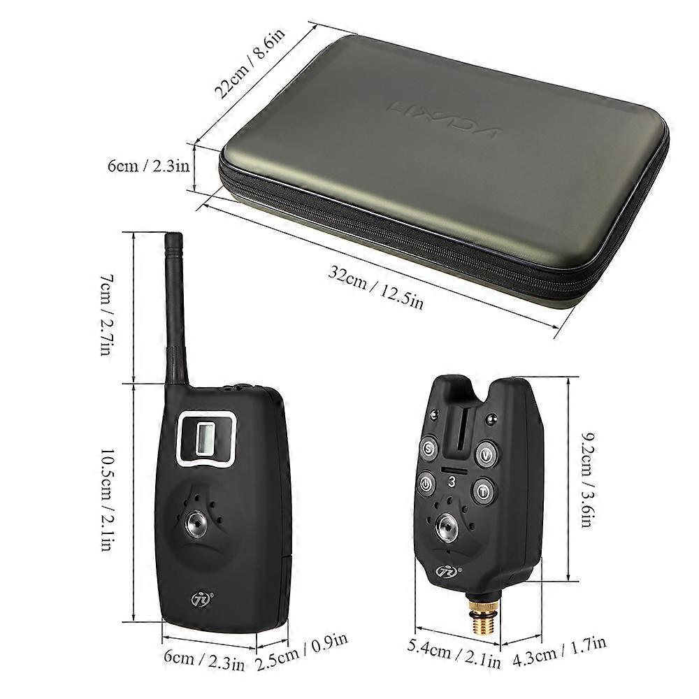 Fishing Bite Alarm with LED Indicator Wireless Fishing Alarm Receiver Transmitter Set Night Fishing Supplies