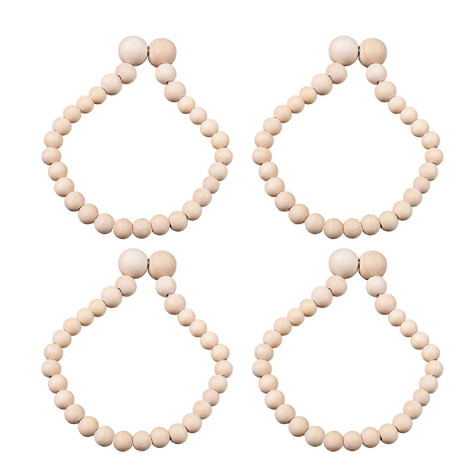 Wood Bead Curtain Holdbacks With Magnetic Clasps Curtain Holdbacks Easy Installs, No Drilling Required (4pcs)
