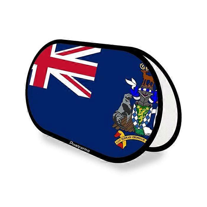Oval Flag - Multicolor - South Georgia - 70 x 120 cm - Polyester - Foldable Retractable