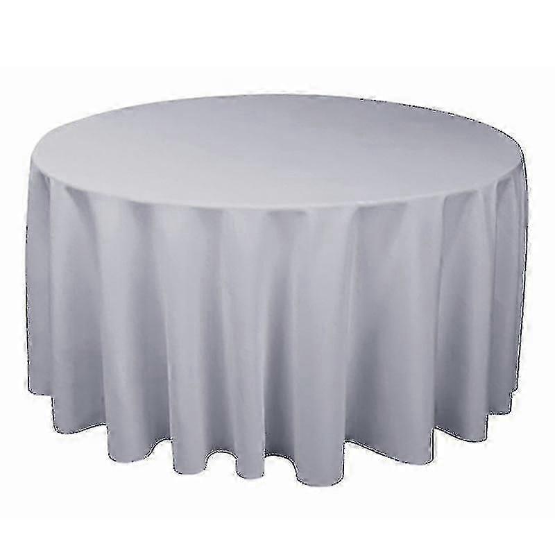 1 nappe ronde en polyester blanc, noir, rouge, bleu et or pour table de fête européenne Silver Diame