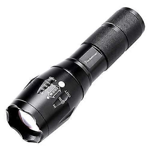 LED Tactical Flashlight 2000 Lumen Portable Torch Adjustable Focus Outdoor Zoomable 5 Light Modes