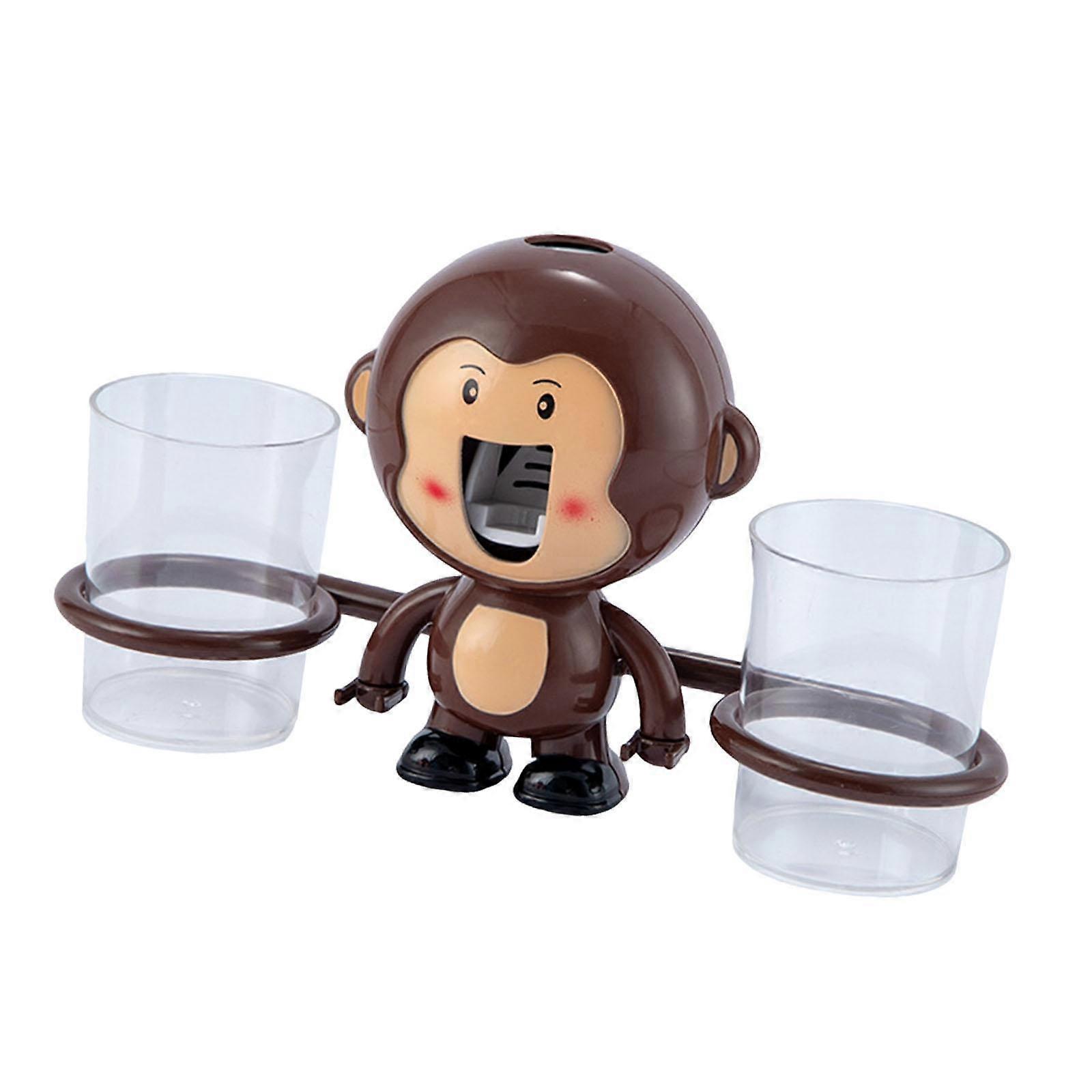 Monkey Shaped Toothpaste Squeezer Animal Tooth Cup Holder Easy to Use and Clean