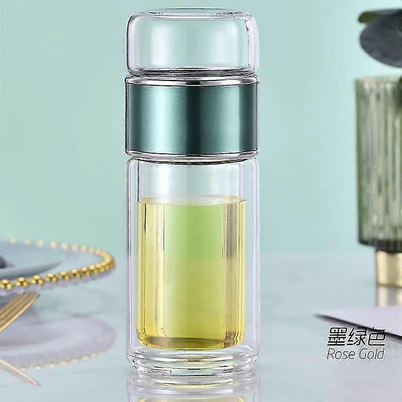 Tee Wasserflasche High Borosilikatglas Doppelschicht Tee Wassertasse Infuser Becher Trinkgeschirr Wasser