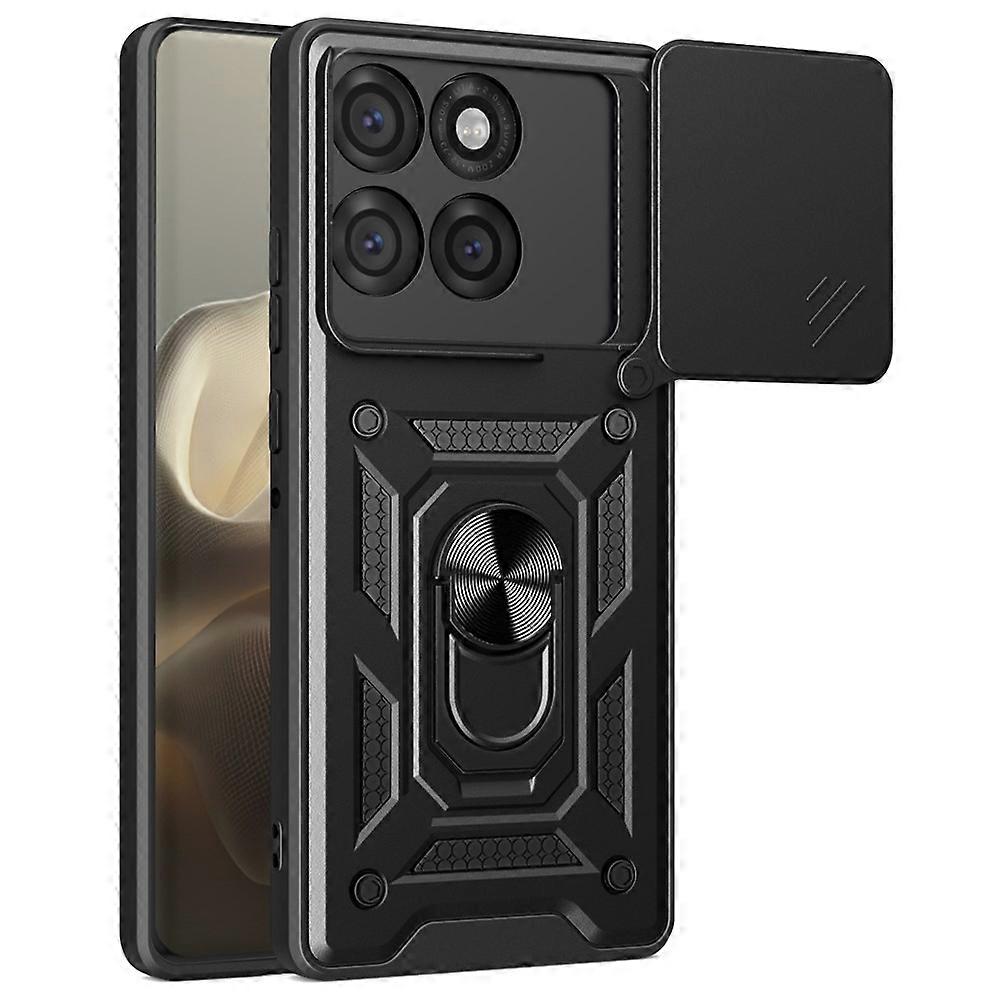 Compatible For Motorola Edge 60 Pro 5G Case with Slide Camera Lid PC + TPU Kickstand Phone Cover