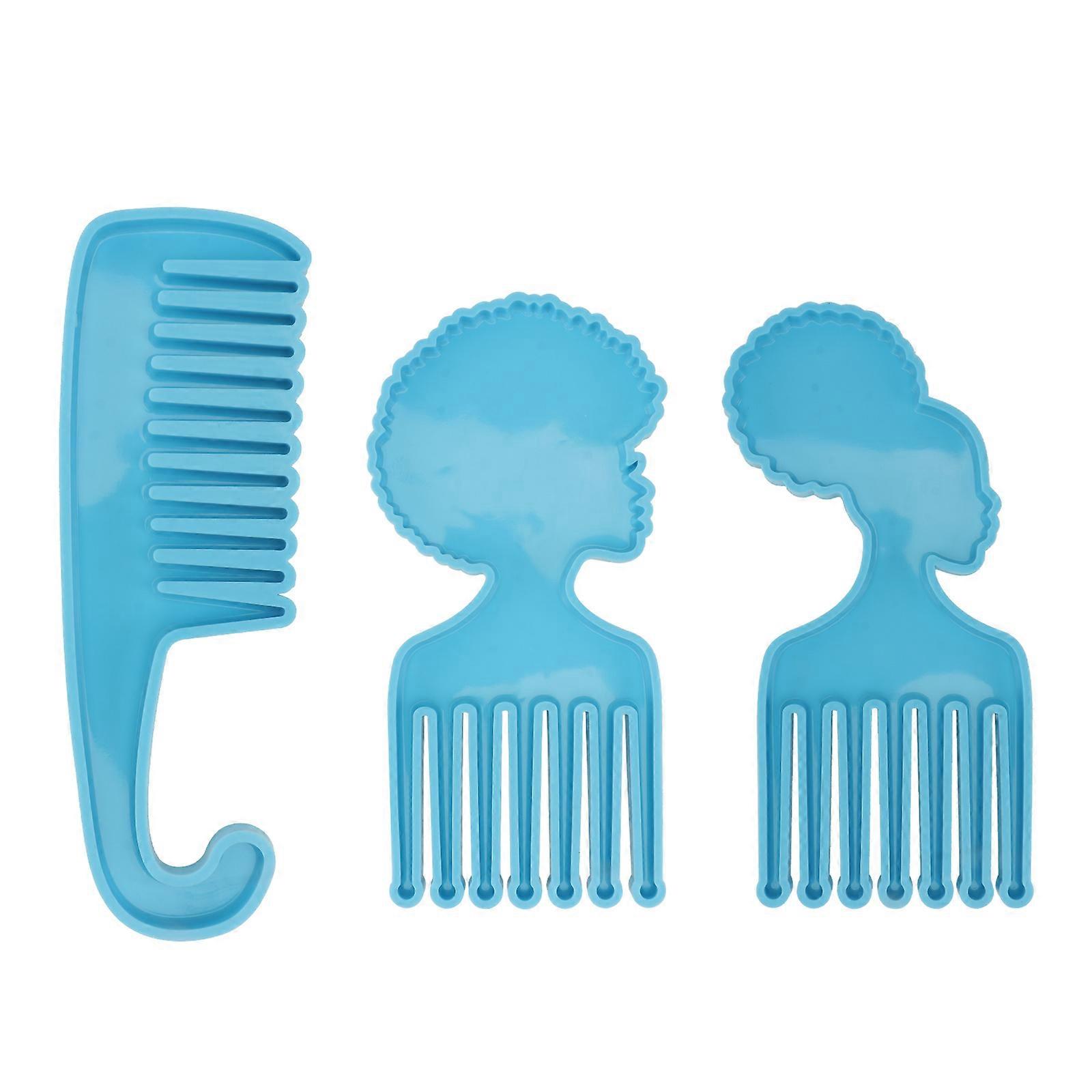 3pcs Creative Silicone Mould for DIY Epoxy Combs – Funny African Head Design, Non Stick & Easy Demoulding for Unique Afro Combs Crafting