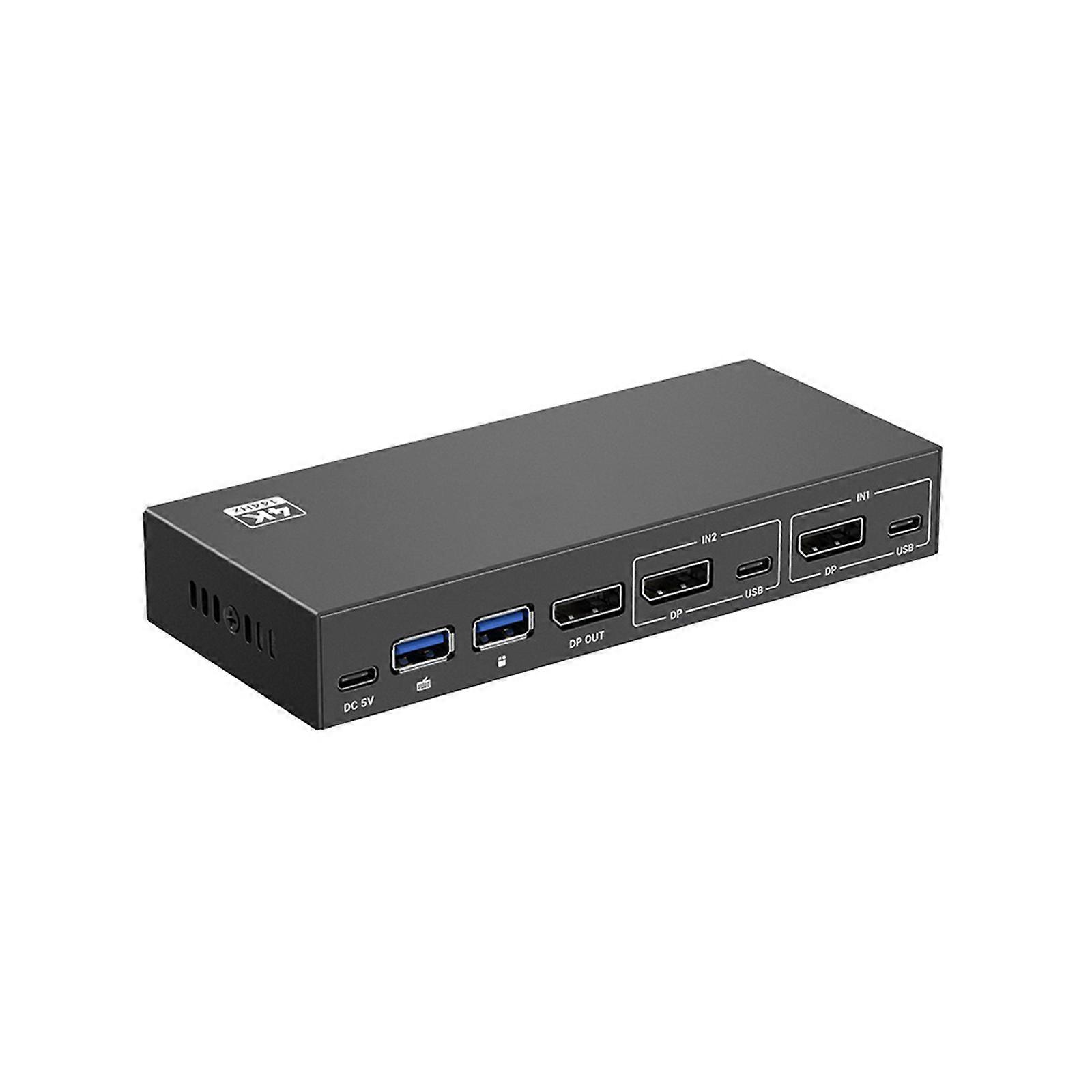 4K@144Hz 2 Displayport KVM Switcher Computer Monitor 2 Port KVM Switcher Extended Display voor PC Monitor USB3.0 Apparaat