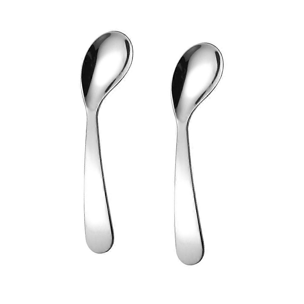 2pcs Bending Design Practice Spoon for Safe Mealtime Training – Smooth Edges, Easy to Use Learning Tableware