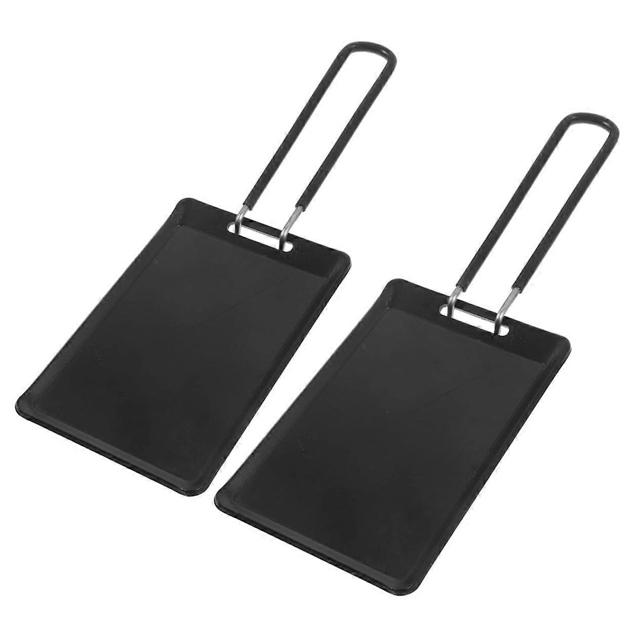 2 pieces grill plate with flat bottom for camping and BBQ durable and even heat distribution to store clean