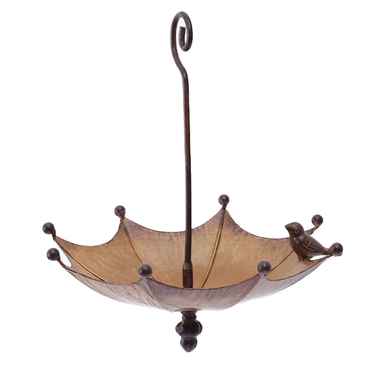 Umbrella Shaped Bird Feeder Station For Outdoor Use, Durable Plastic, Multi-Port Hummingbird Feeder, Keeps Nectar Dry