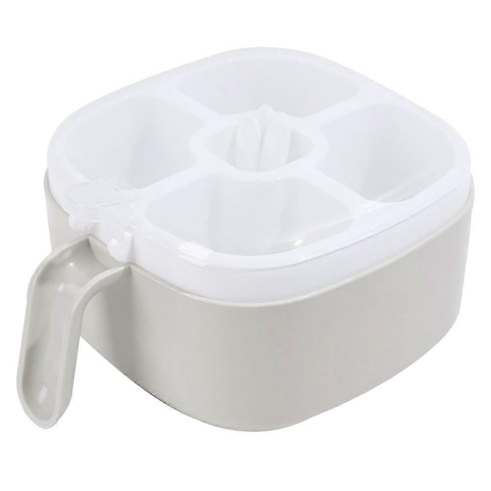 Compact Spice Container Plastic Seasoning Box Compartments Kitchen Use Macaron Rice Color Rectangular Organization 1Pcs