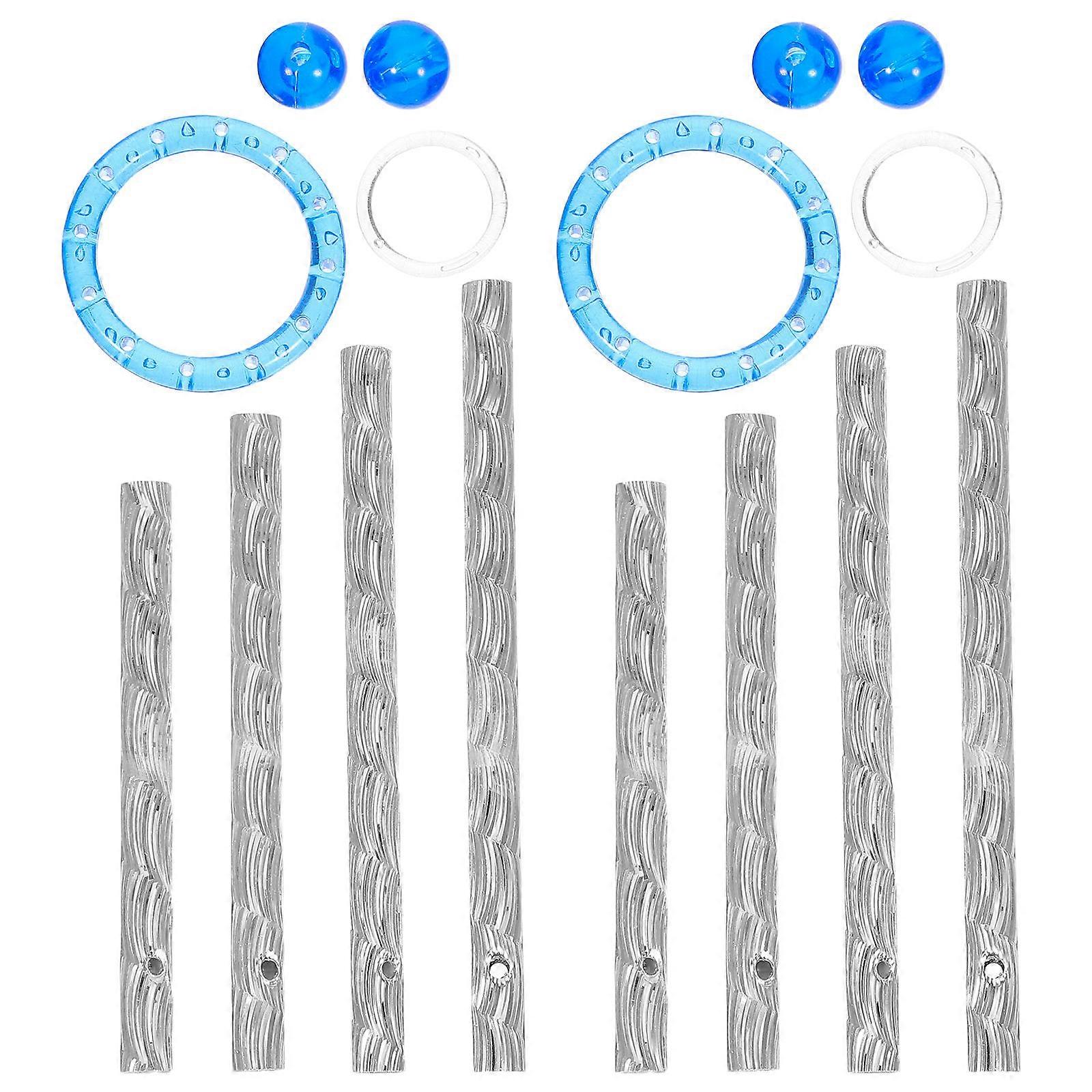 2 Sets DIY Wind Chime Kit with Tubes and Beads – Easy Assembly Pre Drilled Components for Garden Outdoor Decor Hanging Craft Projects
