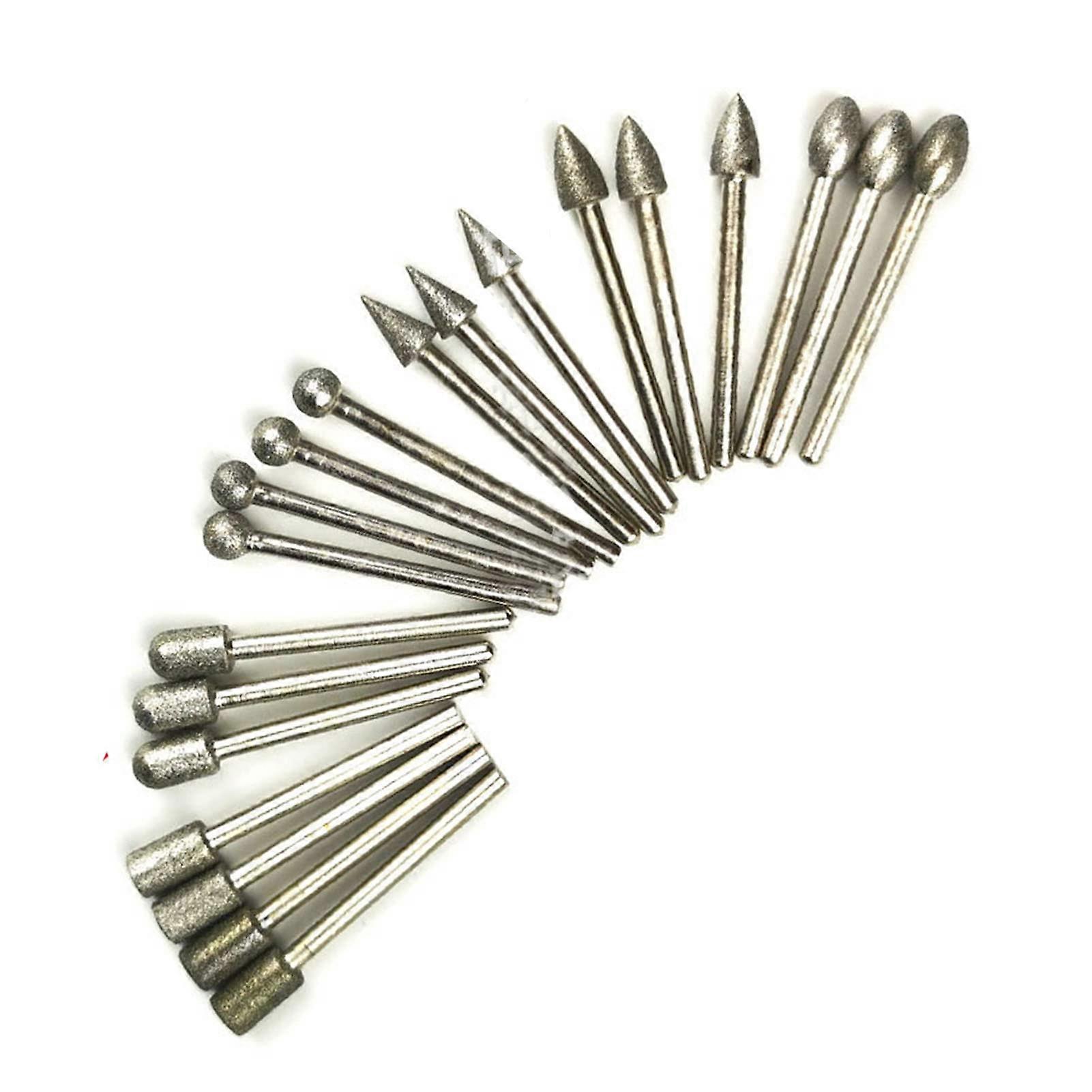 20piece grinding bit set, 1/8inch shank, 1/4inch drill diameter, rotating burr for woodworking, carving, chamfering