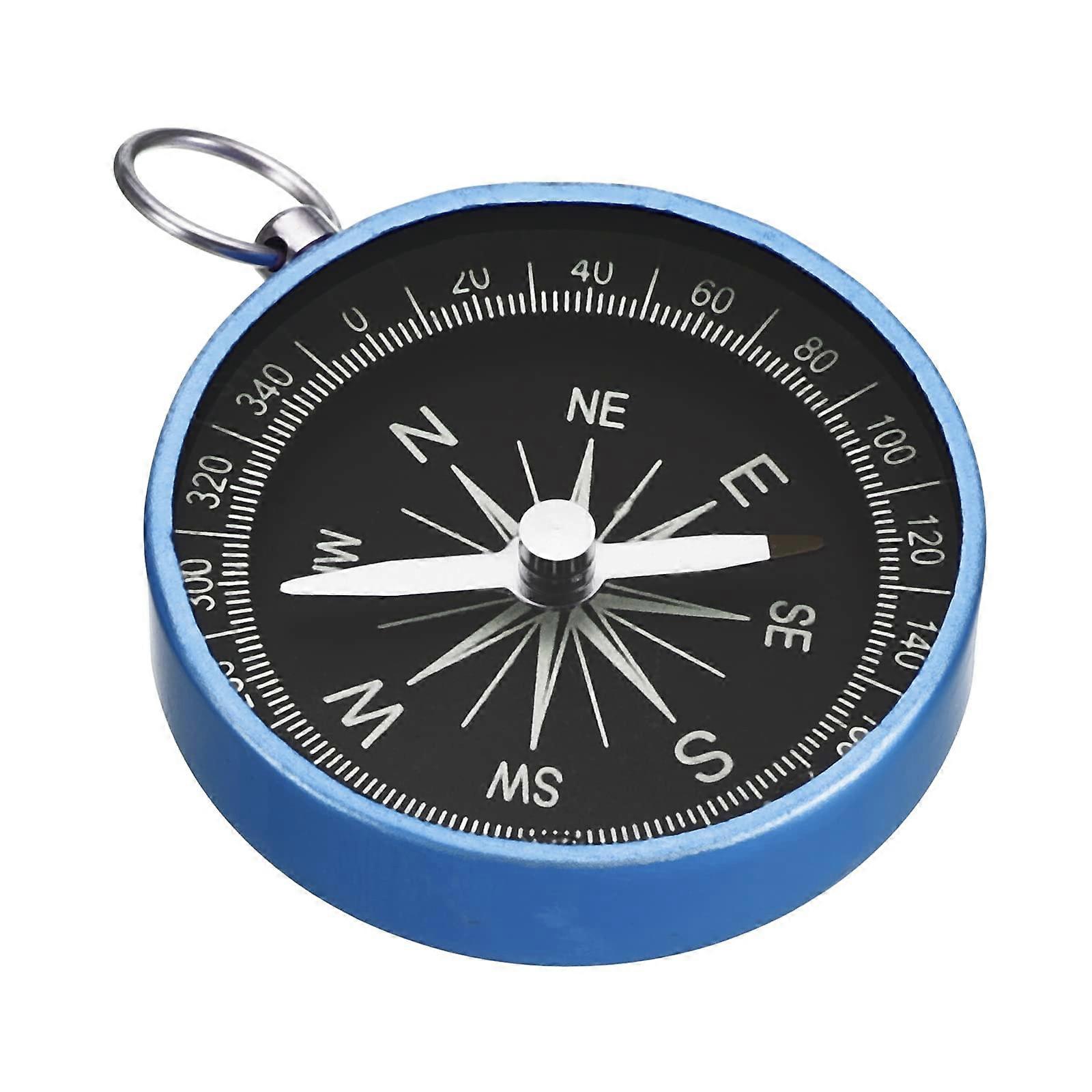 Bag Compass Navigation Compass with Key Ring for Hiking, Lightweight, Durable, Blue Color