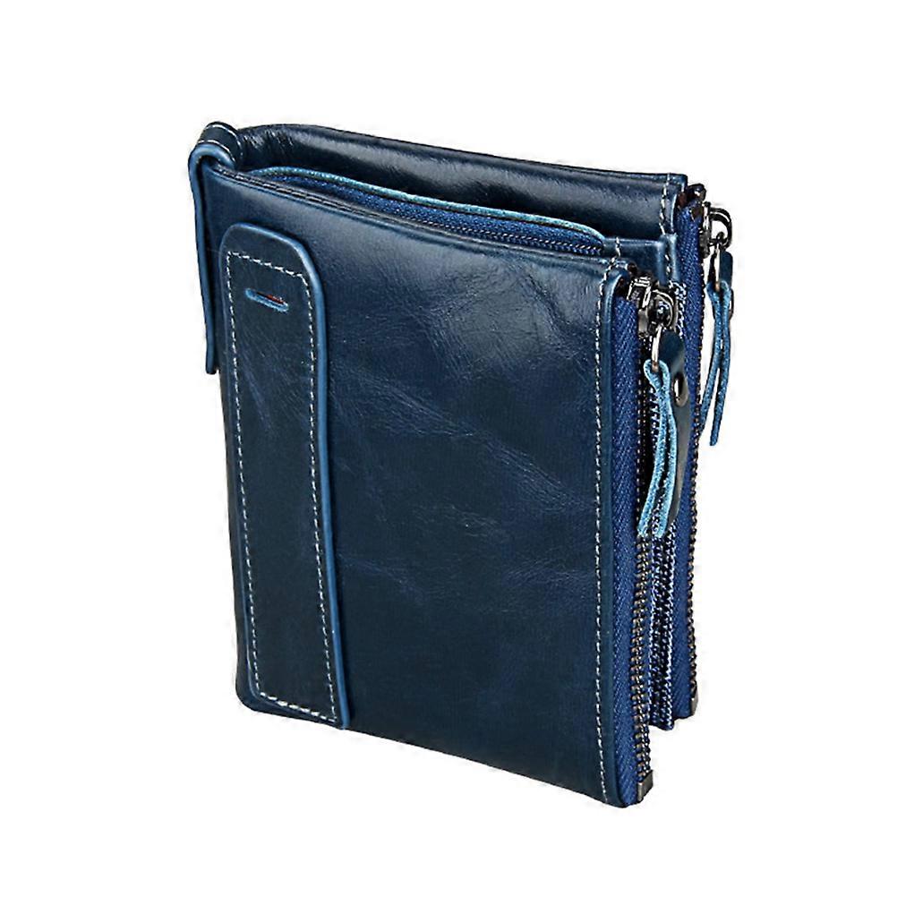 Men Zipper Wallet Leather Purse Rectangular Design Daily Use 1Pack