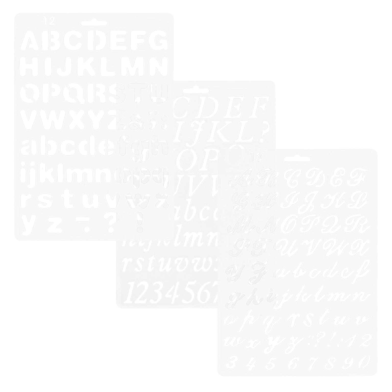 Letter Painting Template Plastic Reusable Stencils Templates For Artists Paper Wood Fabric Crafts 3Pcs