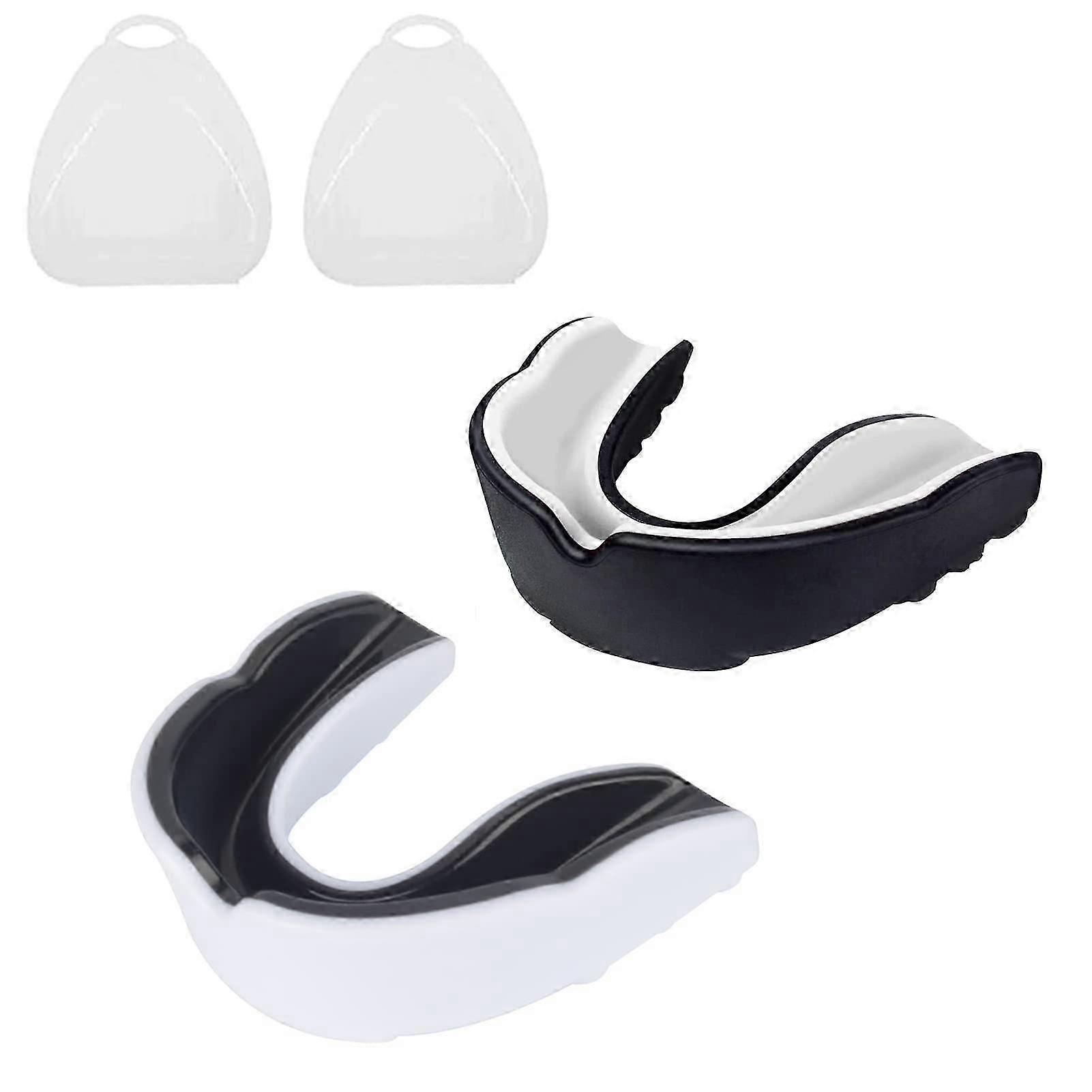 2 Pcs Sports Mouth Guard Kids Gum Shield Sports Mouthguard with Portable Case, Youth Mouth Guard for Rugby, Hockey