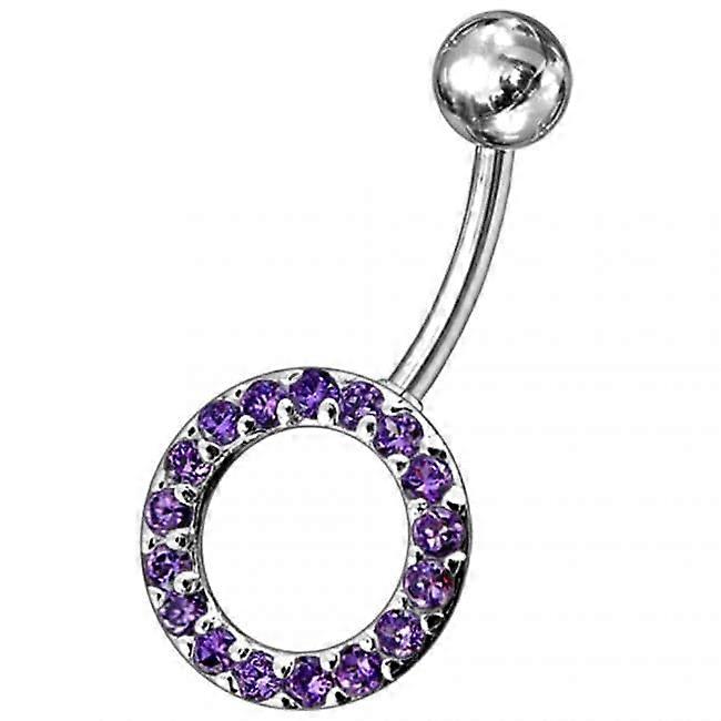 Multi Gems Fancy Non-moving O Shape Belly Ring