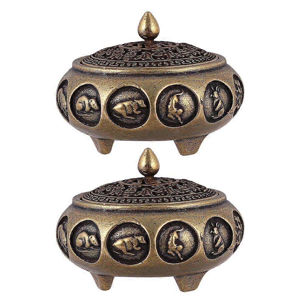 Copper Incense Burner for with Retro Style and Craftsmanship Coffee Color