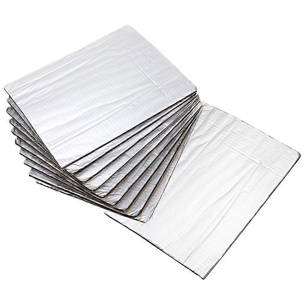 10pcs Automotive Sound Deadener Foil Insulation Mat for Hood Shield – Noise Reduction, Fireproof & Durable