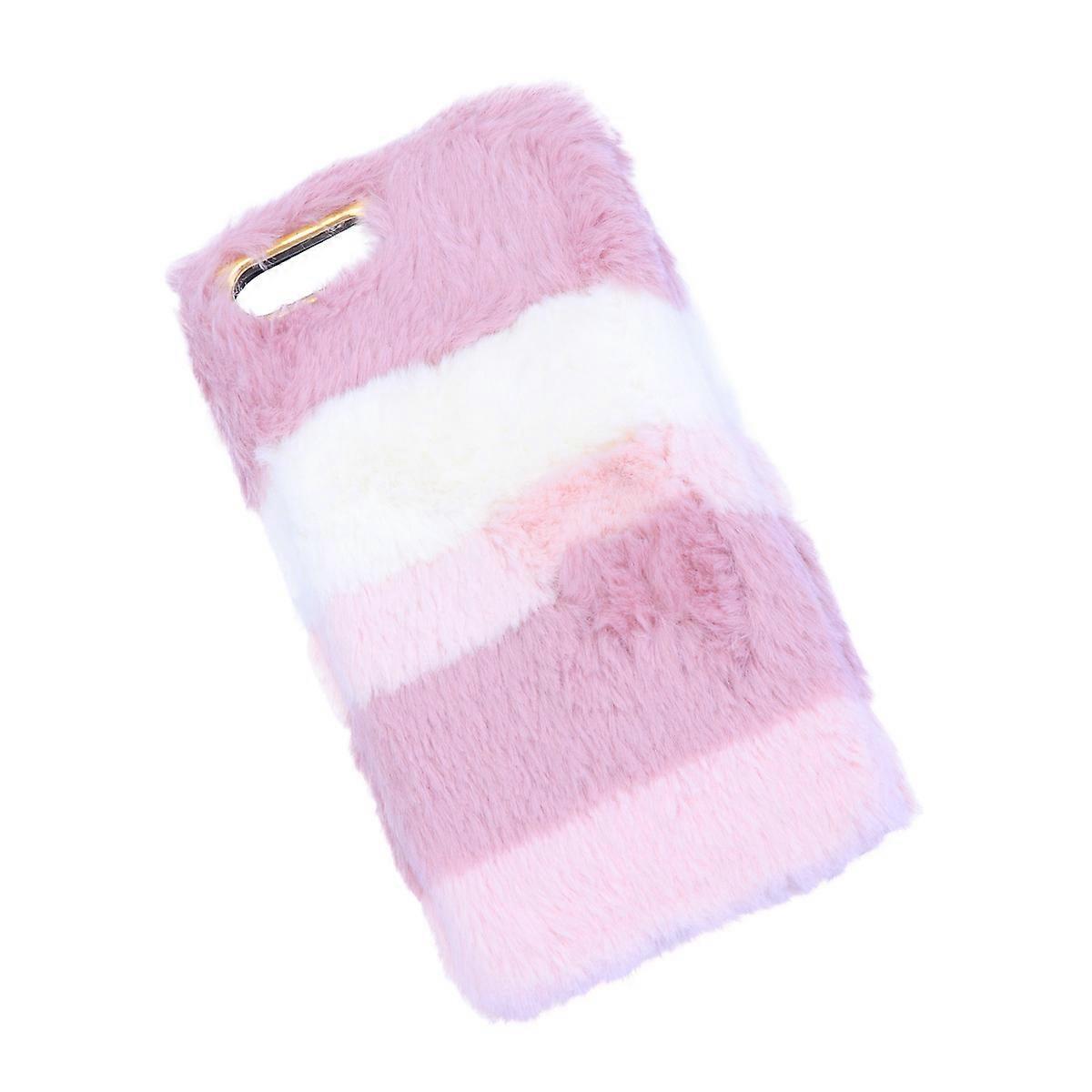 Protective Phone Case Fluffy Shell Dustproof Case Pink and White Daily Use 1Pack
