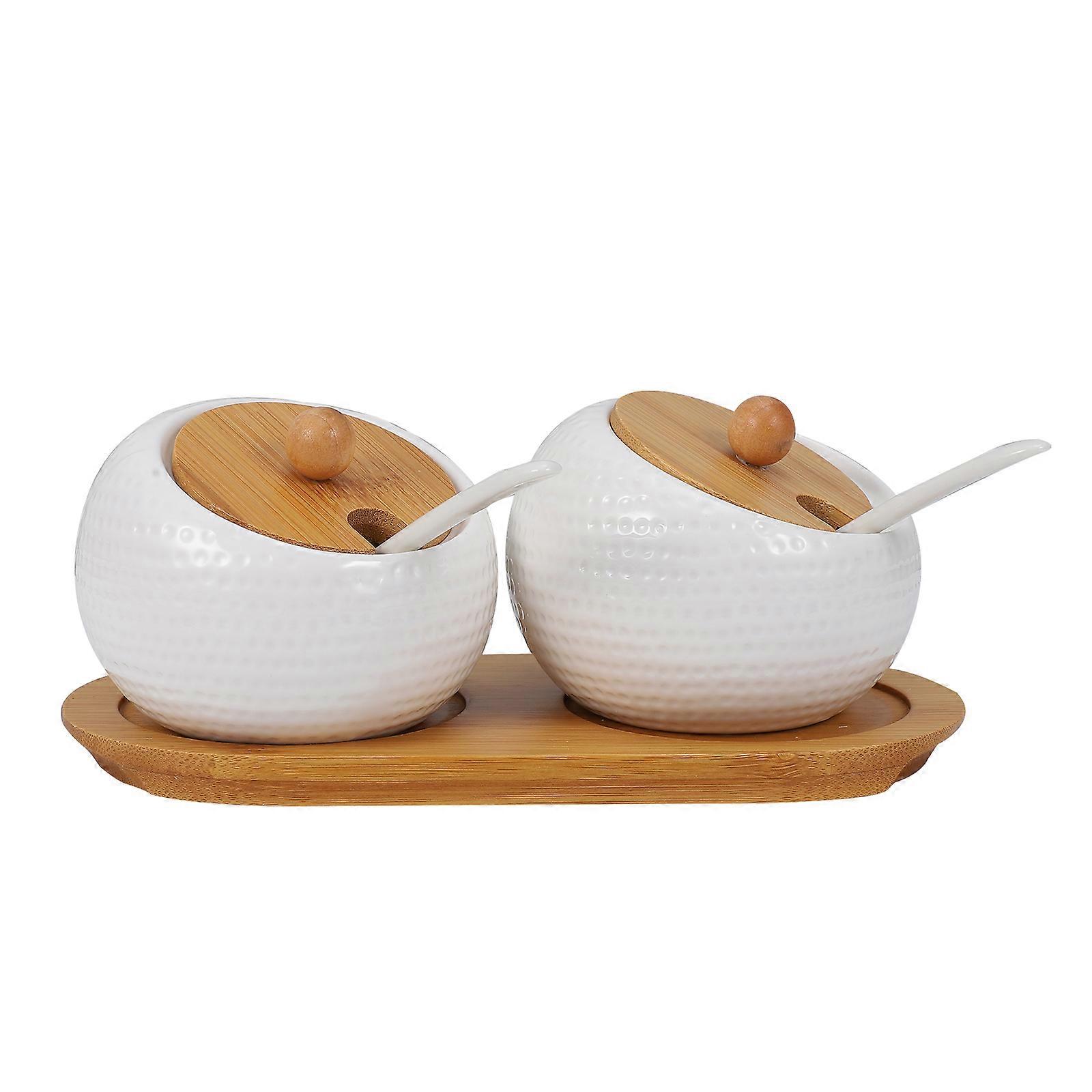 Ceramic Seasoning Jars Set Practical Kitchen Utensils Assorted Color Moisture Protection 1Set