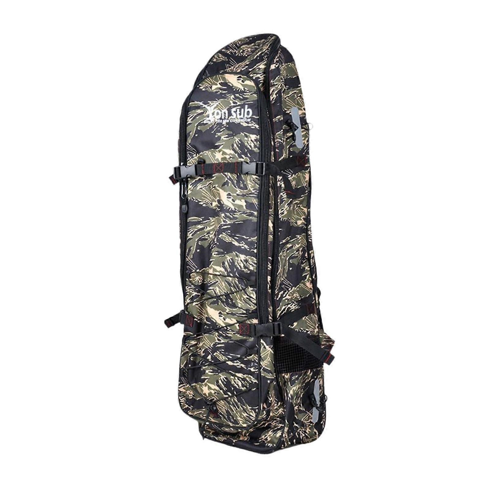 Backpack with Long Fin Pocket, Durable Green Snorkel Gear Bag for Diving Equipment, Fin Storage, and Travel