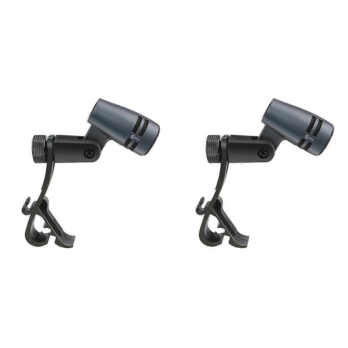 2X E604 Wired Dynamic Microphone Cardioid Instrument Drum Microphone with Clip Arm Mount Suitable fo