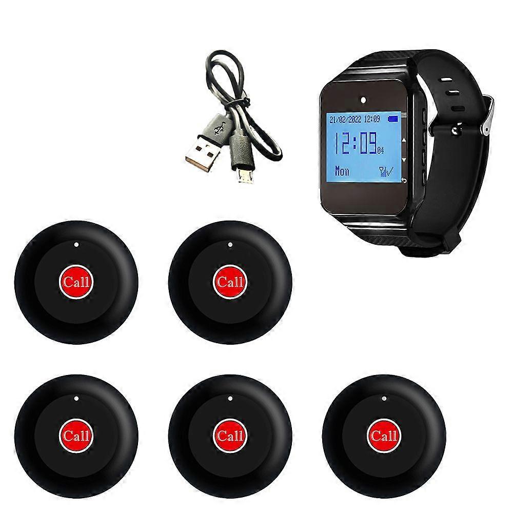 Restaurant Pager Wireless Waiter Calling System Watch Receiver Call Button For Cafe Clinic Dentist