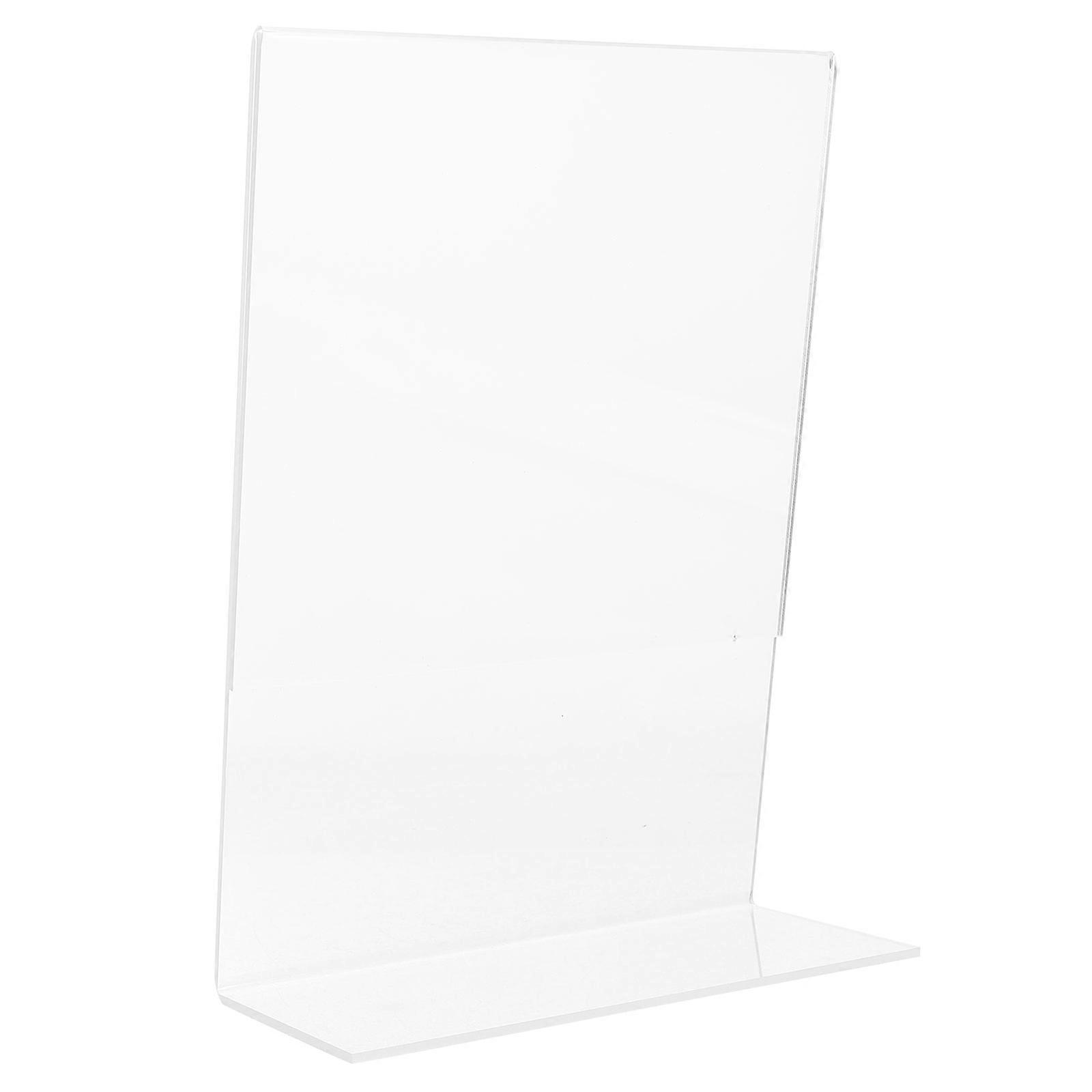 Sign Stands For Display Clear Acrylic L Shaped Menu Holder Business Use 8.5x5.9x2.6in 2Pcs