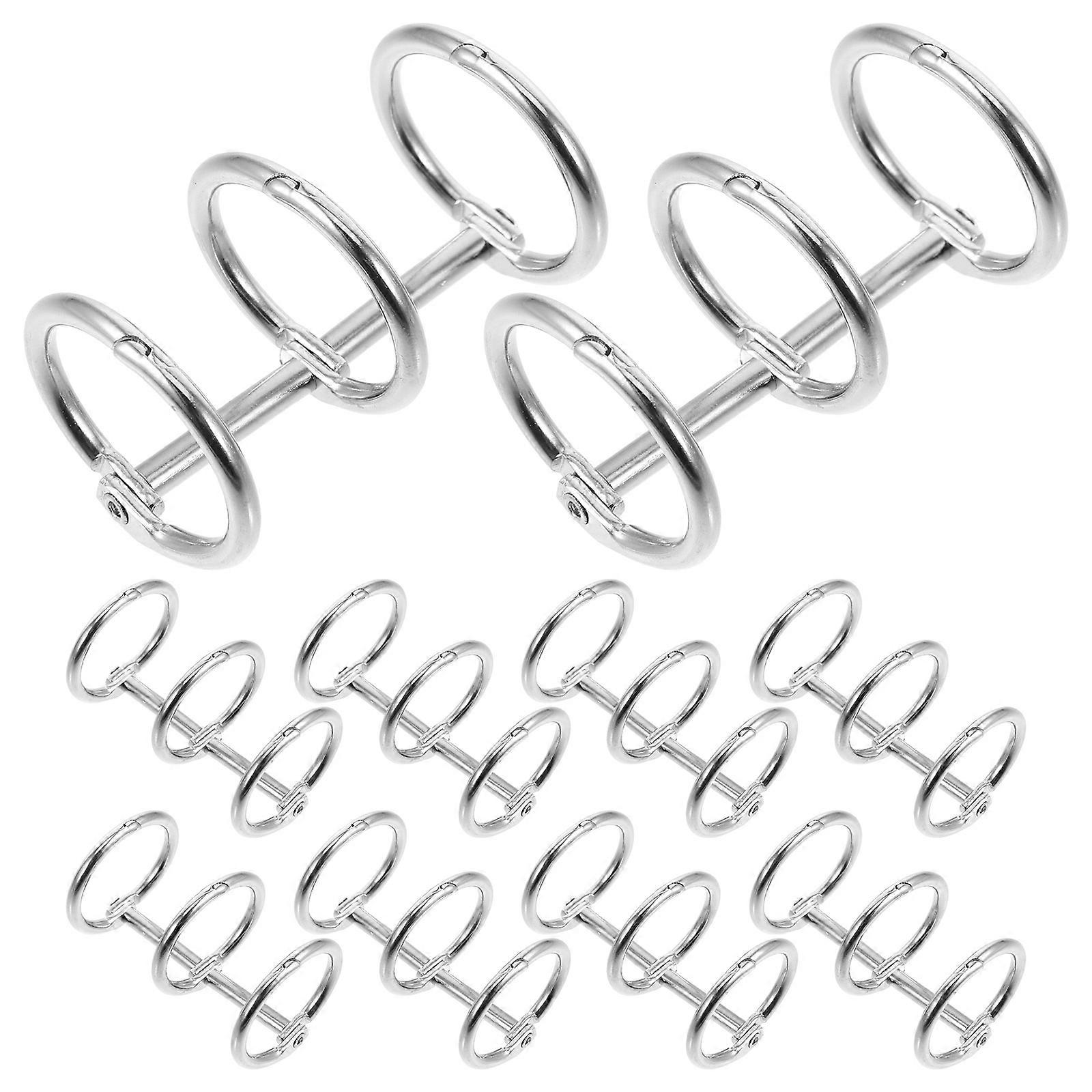 Index Card Ring Binder Rings Silver 3-Ring Style For Diy Projects Calendar Binding Loose Leaf Hold 10Pcs