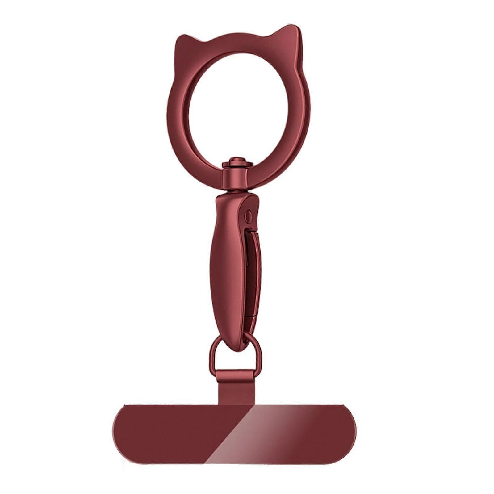 Universal Phone Wireless Holder Metal Clip Nonslip Grip Rotation Mount Fit for All Full Coverage Mobile Phone Case Claret