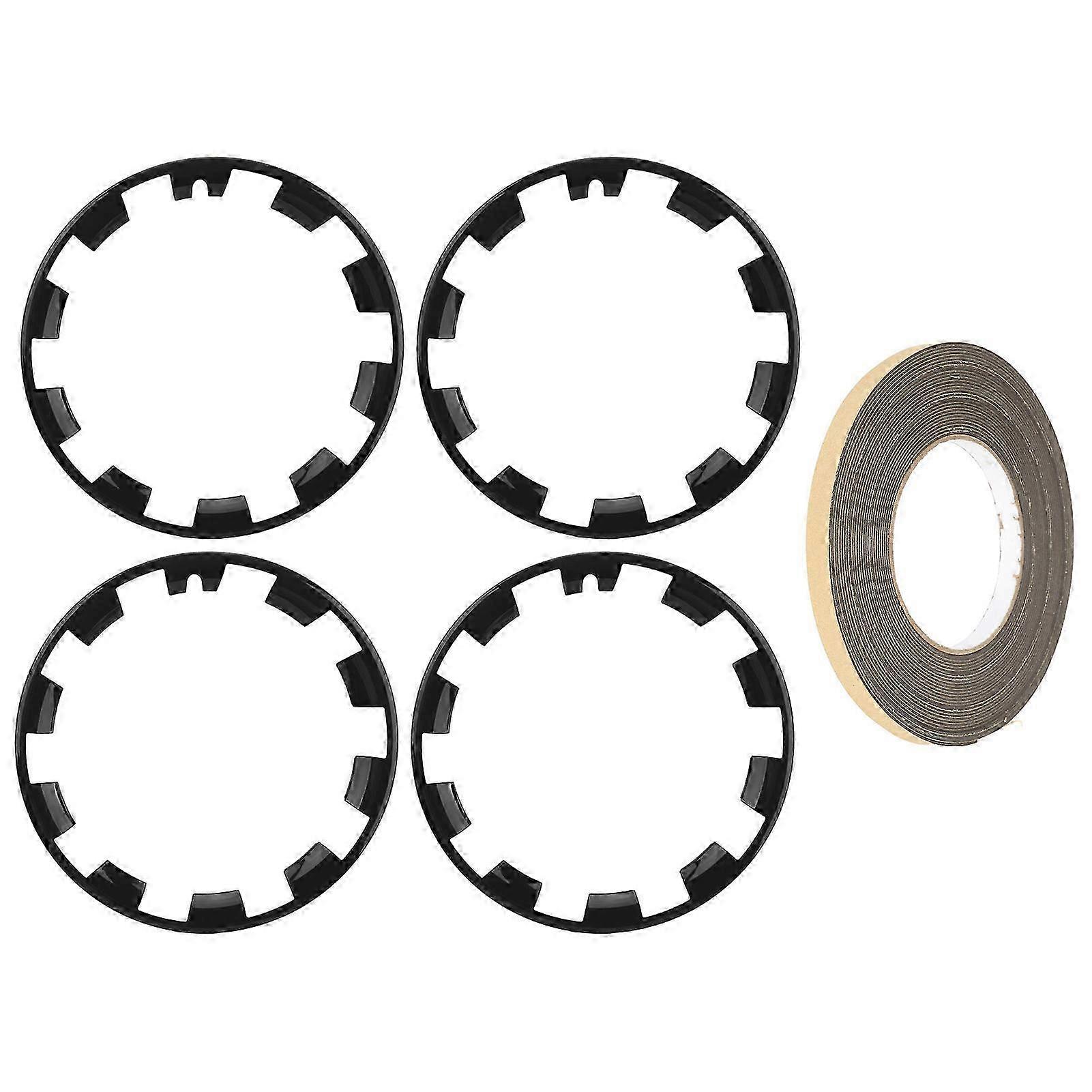 4 st Bilhjul Fälgskydd Navfälgskydd Skydd Skyddsring Dekor Strip Ersättning för Kompatibel med 20 tums nav Matt Svart
