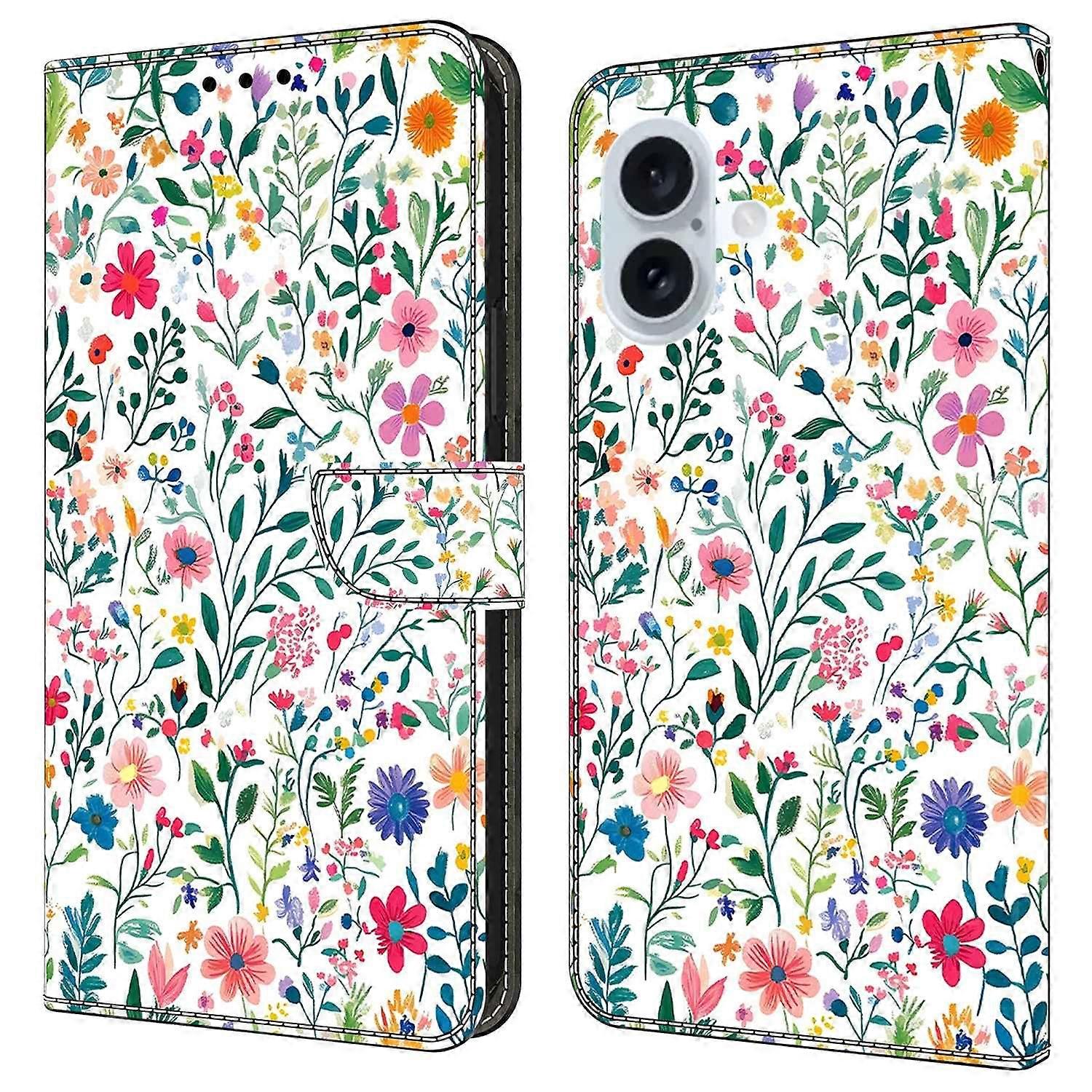 For iPhone 16 Plus Case Wallet Stand Pattern Printing PU Leather Flip Phone Cover