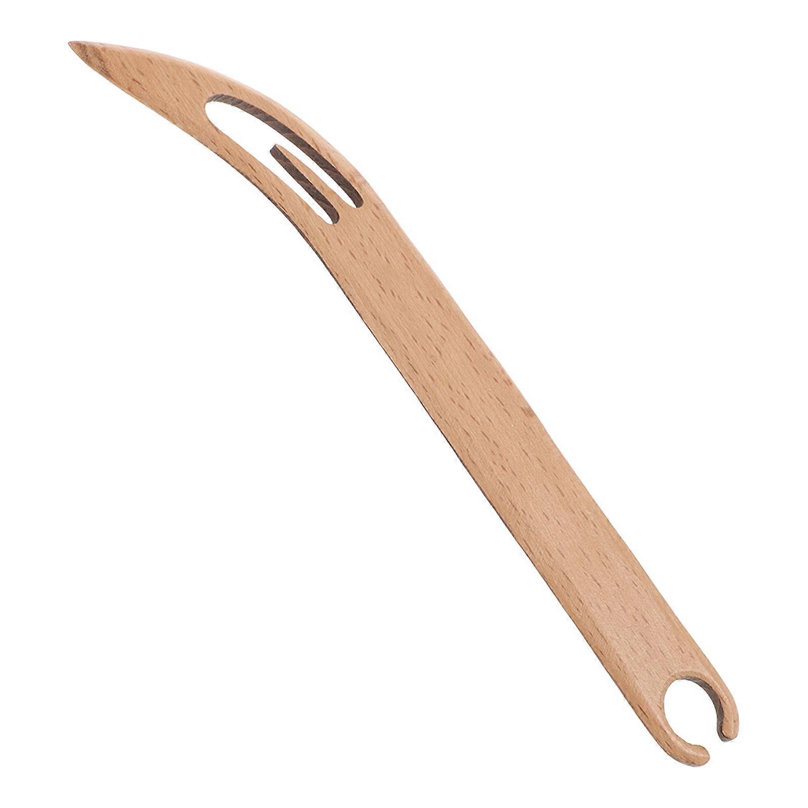 Wood Weaving Shuttle Diy Crafts Tool for Beginners Knitters Trapezoidal Shape 21.00X5.00X0.30CM 1Set