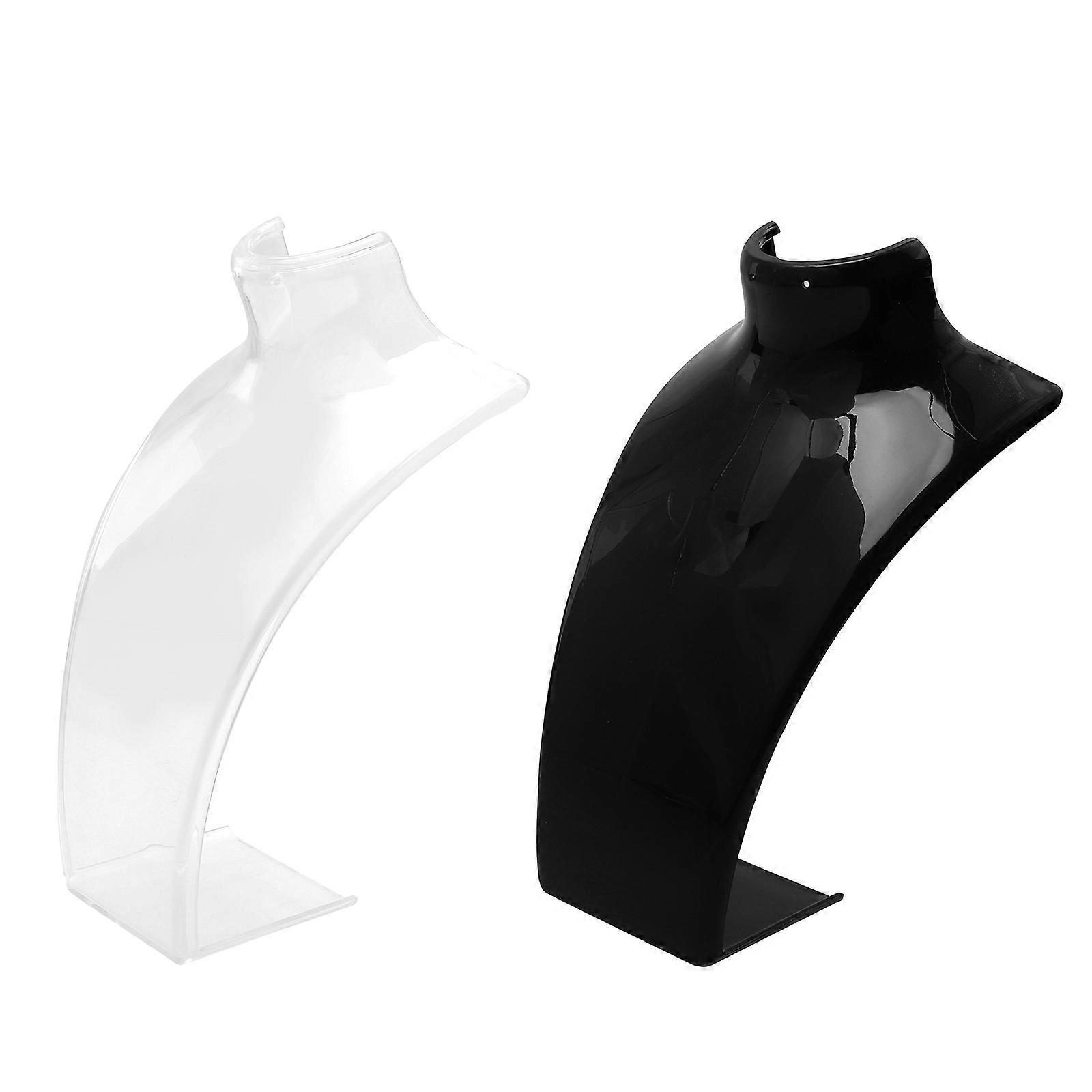 Jewellery Holder Necklace Display Set Simple Design Acrylic 21.00X13.30X7.00CM 2Pcs
