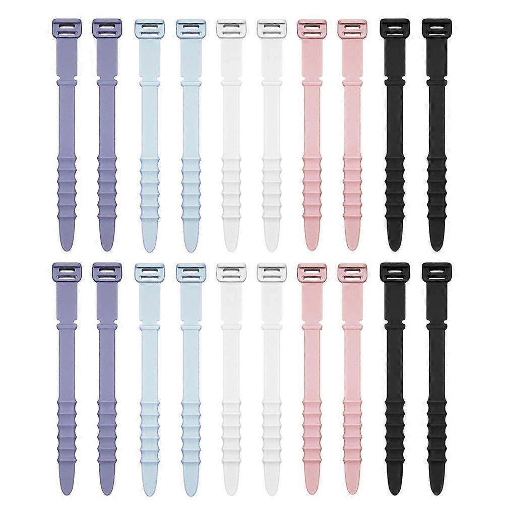 Reusable Silicone Wire Tie Power Cord Ties Cables Office Desk Space Management Adjustable Design Bone Shape 20Pack