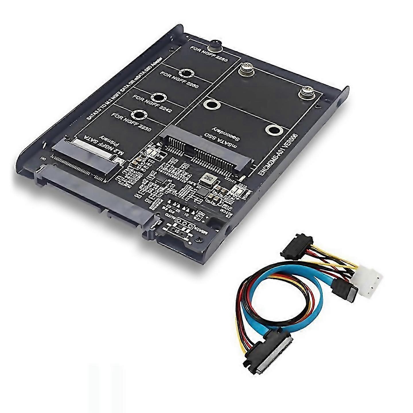 For M.2 Ngff&msata To Sata3.0 6gbps 2.5in Adapter Card Ssd Case Enclosure